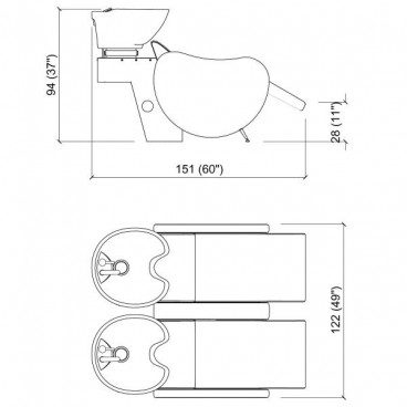 Мойка парикмахерская "MAMBOWASH 2P SHIATSU"